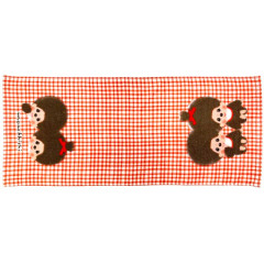 Japan Monchhichi Face Towel - Monchhichi-chan & Monchhichi-kun : Furukawashiko Gingham Red
