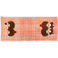 Japan Monchhichi Face Towel - Monchhichi-chan & Monchhichi-kun : Furukawashiko Gingham Red - 1