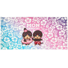 Japan Monchhichi Bath Towel - Monchhichi-chan & Monchhichi-kun : Summer Swimsuit Tan Sunburned Hibiscus