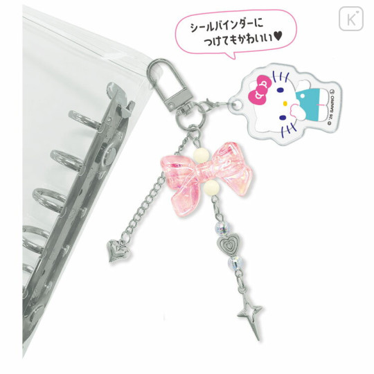 Japan Sanrio Mascot Bag Charm Keychain - Hello Kitty : Jara Gem Ribbon - 2