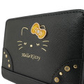 Japan Sanrio Bifold Wallet - Hello Kitty : Black Gold Dangling Tail - 3