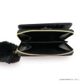 Japan Sanrio Bifold Wallet - Hello Kitty : Black Gold Dangling Tail - 5