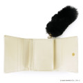 Japan Sanrio Trifold Wallet - Hello Kitty : White Gold Dangling Tail - 4