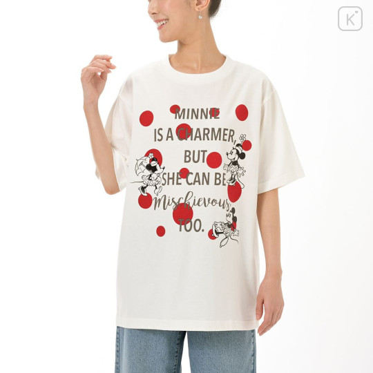 Japan Disney Store T-shirt - Minnie : White Red Dot T-Shirt Collection - 1