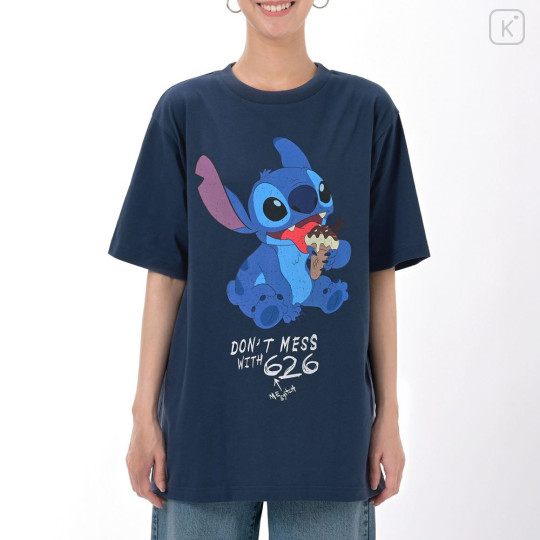Japan Disney Store T-shirt - Stitch : Dont Mess With 626 Navy T-Shirt Collection - 1