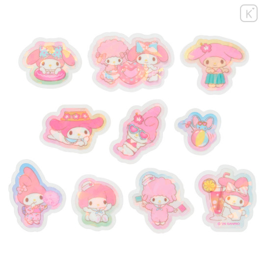 Japan Sanrio Original Hologram Sticker - My Melody & My Sweet Piano : Summer Soda Swimsuit - 2