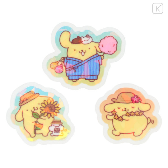 Japan Sanrio Original Hologram Sticker - Pompompurin : Summer Soda Swimsuit - 3