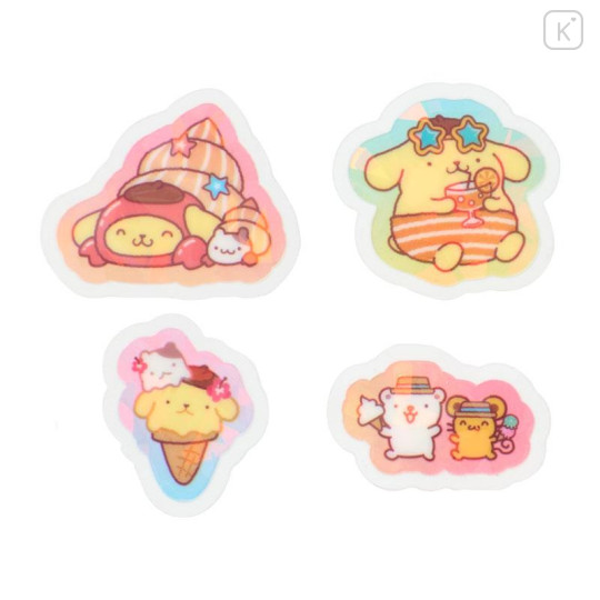 Japan Sanrio Original Hologram Sticker - Pompompurin : Summer Soda Swimsuit - 4