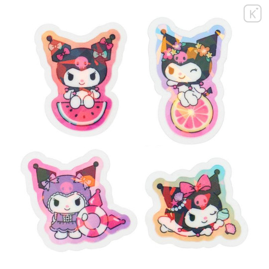 Japan Sanrio Original Hologram Sticker - Kuromi : Summer Soda Swimsuit - 4