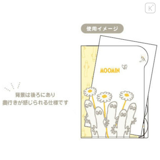 Japan Moomin 5 Pockets A4 Clear File - Hattifatteners : Summer Flower Margaret - 3