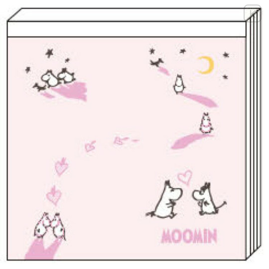 Japan Moomin Square Memo - Moomintroll : Love Light Pink - 1