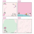 Japan Moomin Square Memo - Moomintroll : Love Light Pink - 2