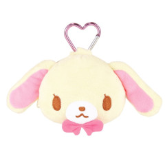 Japan Sanrio Fluffy Plush Mini Pouch with Carabiner - Sugarbunnies : Shirousa Face