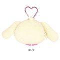 Japan Sanrio Fluffy Plush Mini Pouch with Carabiner - Sugarbunnies : Shirousa Face - 2