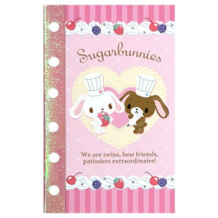 Japan Sanrio 6 Hole Sticker Notebook - Sugarbunnies : Patissers Pink