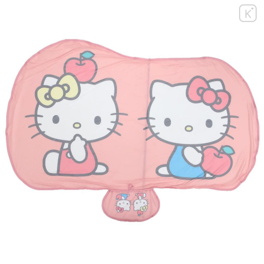 Japan Sanrio Cooling Lap Blanket with Pocket - Hello Kitty & Hello Mimmy : Cherry Pink - 1