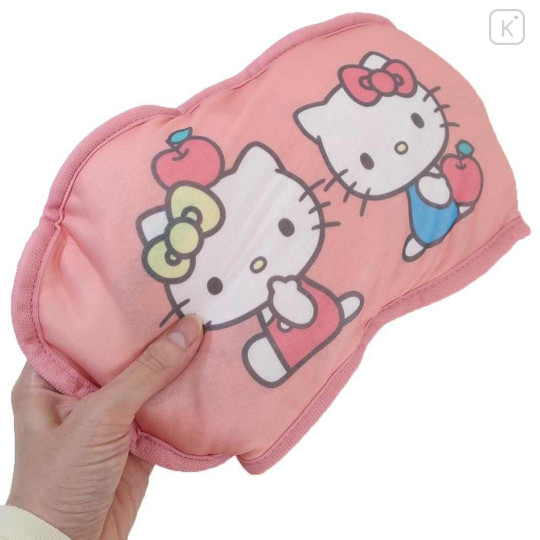 Japan Sanrio Cooling Lap Blanket with Pocket - Hello Kitty & Hello Mimmy : Cherry Pink - 3