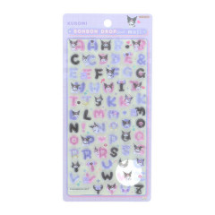 Japan Sanrio Bonbon Drop Seal 3D Sticker - Kuromi : Moji