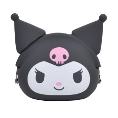 Japan Sanrio Mimi Pochi Pouch - Kuromi : Black
