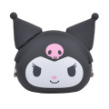 Japan Sanrio Mimi Pochi Pouch - Kuromi : Black - 1