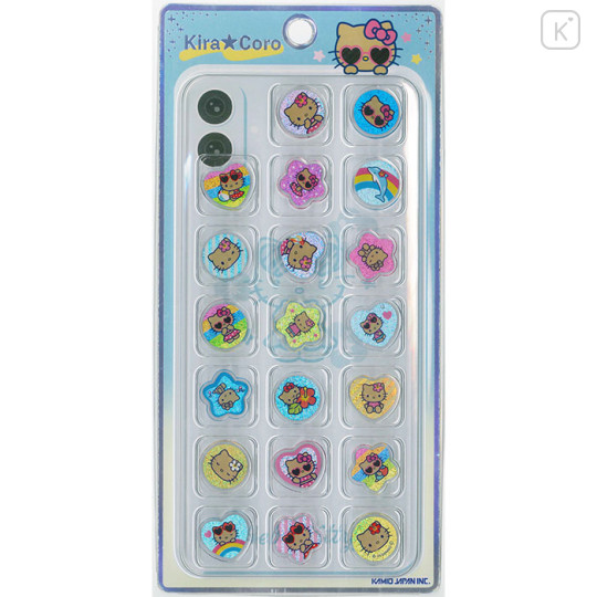 Japan Sanrio KiraCoro Glass Bead Sticker - Hello Kitty : Sunburned - 1