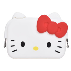 Japan Sanrio mimi DO-MO Silicone Pouch - Hello Kitty : White