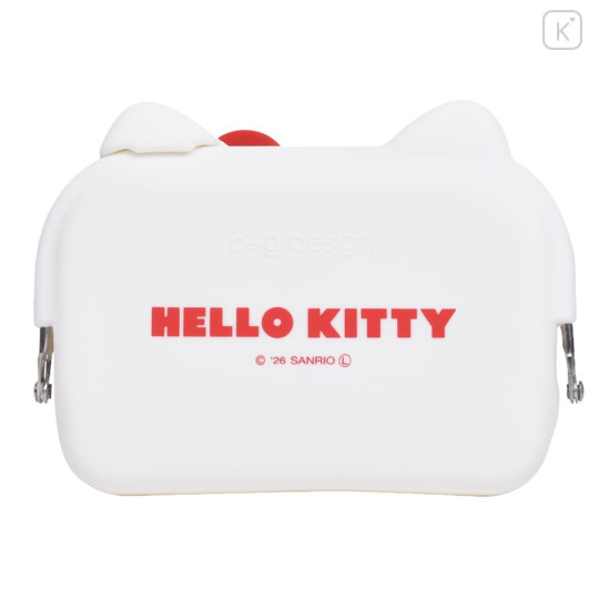 Japan Sanrio mimi DO-MO Silicone Pouch - Hello Kitty : White - 2