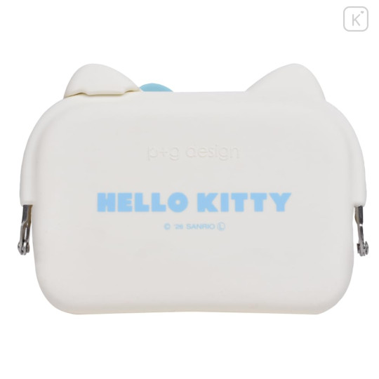 Japan Sanrio mimi DO-MO Silicone Pouch - Hello Kitty : Light Blue - 2