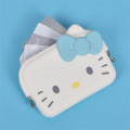 Japan Sanrio mimi DO-MO Silicone Pouch - Hello Kitty : Light Blue - 3