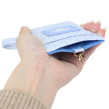 Japan Sanrio Pass Case Card Holder & Reel - Cinnamoroll : Leopard Bear Blue - 3