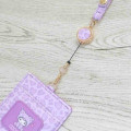 Japan Sanrio Pass Case Card Holder & Reel - Kuromi : Leopard Bear Purple - 5