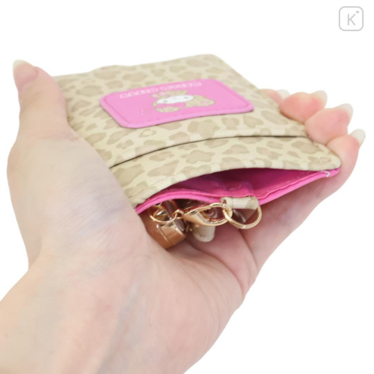 Japan Sanrio Pass Case Card Holder & Reel - Hello Kitty : Leopard Bear - 3