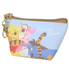 Japan Disney Triangular Mini Pouch - Winnie the Pooh : Friends Blue
