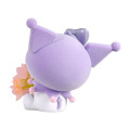 Japan Sanrio Miniature Figure - Kuromi : Mofamofy Flower Bouquet Flocked Purple - 2