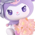 Japan Sanrio Miniature Figure - Kuromi : Mofamofy Flower Bouquet Flocked Purple - 4