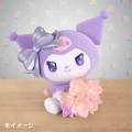 Japan Sanrio Miniature Figure - Kuromi : Mofamofy Flower Bouquet Flocked Purple - 5