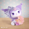 Japan Sanrio Miniature Figure - Kuromi : Mofamofy Flower Bouquet Flocked Purple - 6