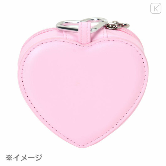 Japan Sanrio Original Fluffy Plush Mini Pouch with Carabiner - Hello Kitty : I Love Sanrio Characters Black - 3