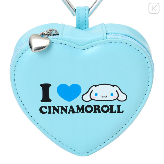 Japan Sanrio Original Fluffy Plush Mini Pouch with Carabiner - Cinnamoroll : I Love Sanrio Characters - 2