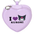 Japan Sanrio Original Fluffy Plush Mini Pouch with Carabiner - Kuromi : I Love Sanrio Characters - 2