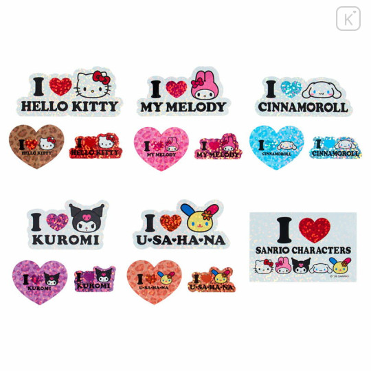 Japan Sanrio Original Hologram Sticker Set - I Love Sanrio Characters - 2
