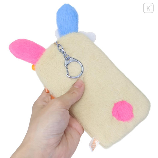 Japan Sanrio Soft Plush Photo Holder Card Case Keychain - Usahana : Summer Tan Sunburned Sunglasses - 2