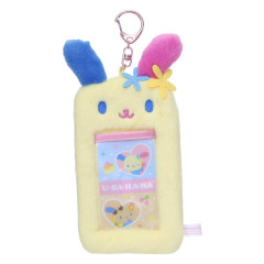 Japan Sanrio Soft Plush Photo Holder Card Case Keychain - Usahana : Summer