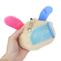 Japan Sanrio Face Pass Case Coin Case with Reel - Usahana : Summer Tan Sunburned Sunglasses - 2