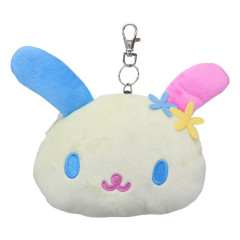 Japan Sanrio Face Pass Case Coin Case with Reel - Usahana : Summer