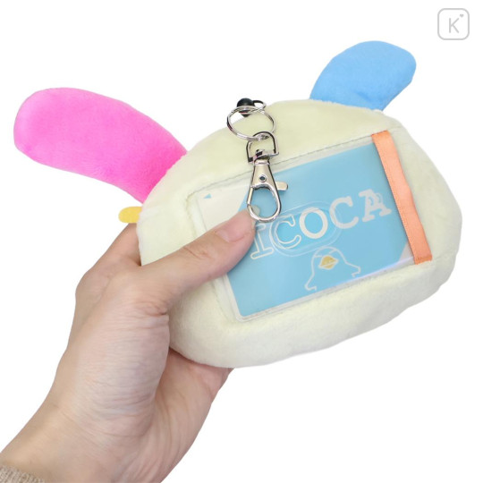 Japan Sanrio Face Pass Case Coin Case with Reel - Usahana : Summer - 2