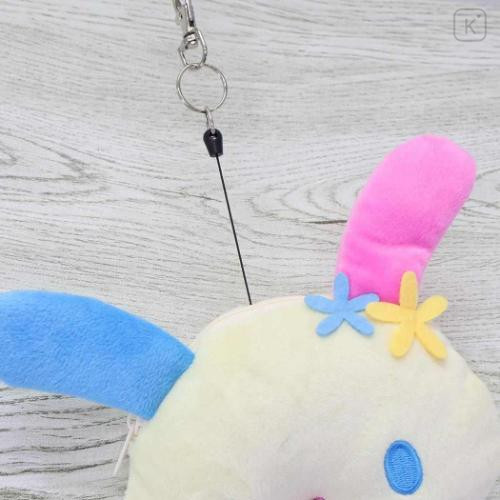 Japan Sanrio Face Pass Case Coin Case with Reel - Usahana : Summer - 4