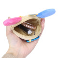 Japan Sanrio Fluffy Plush Mini Pouch with Carabiner - Usahana : Face Summer Tan Sunburned Sunglasses - 3
