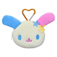 Japan Sanrio Fluffy Plush Mini Pouch with Carabiner - Usahana : Face Summer