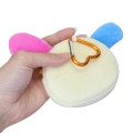 Japan Sanrio Fluffy Plush Mini Pouch with Carabiner - Usahana : Face Summer - 2